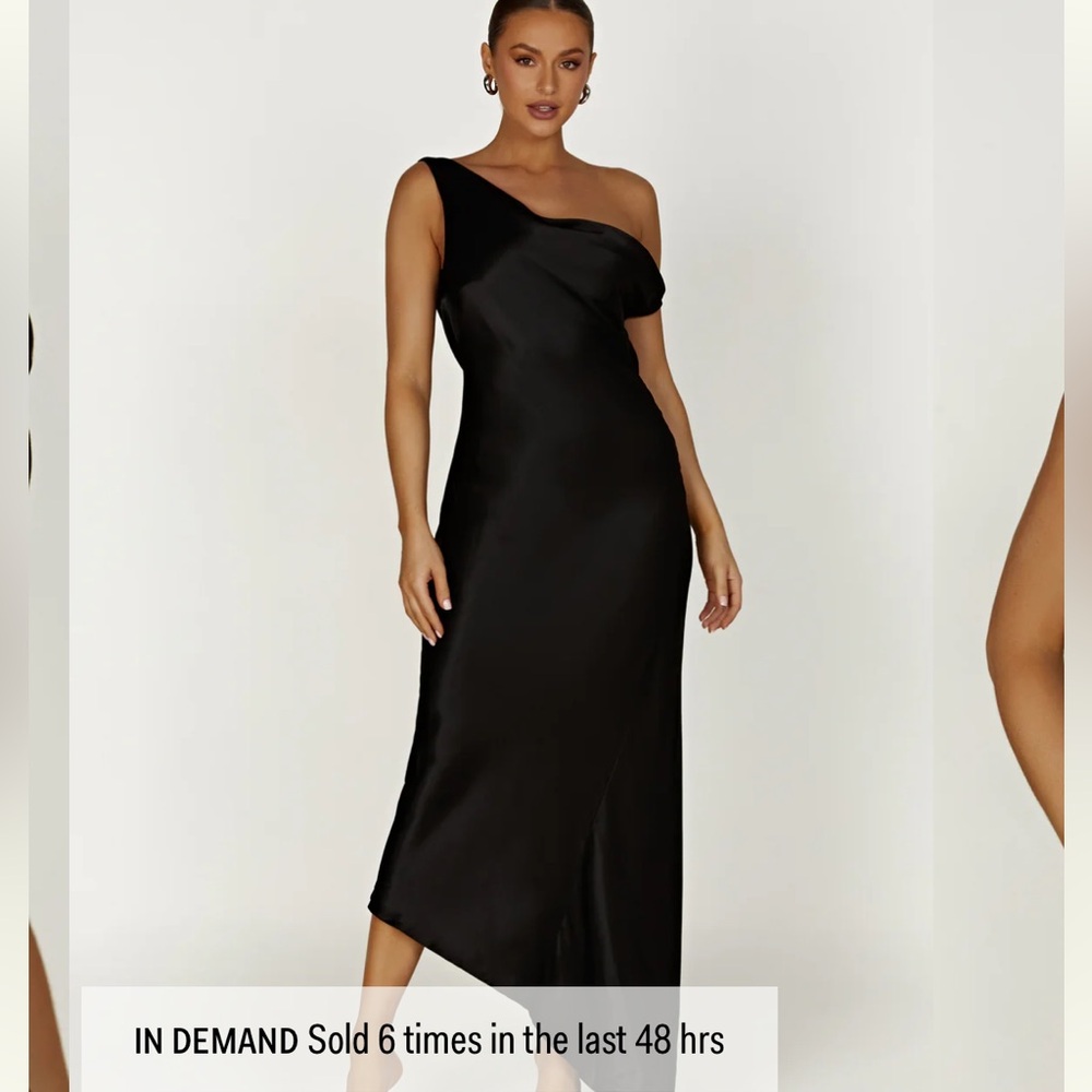 Elegant Black Satin Dress